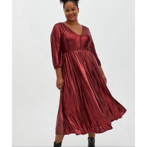 Red Torrid Metallic Maxi Dress NWT XL 18-20 - Picture 1 of 6